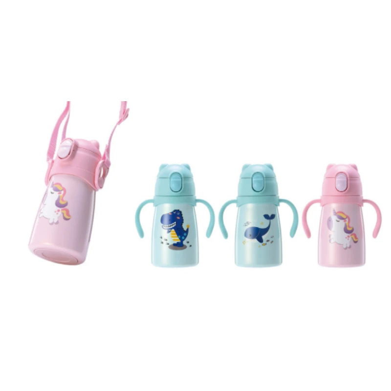 Kinder-Thermosflasche mit Silikon-Strohhalm